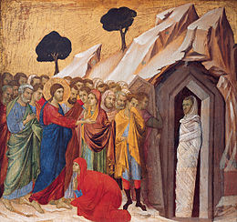 'The_Raising_of_Lazarus',_tempera_and_gold_on_panel_by_Duccio_di_Buoninsegna,_1310–11,_Kimbell_Art_Museum